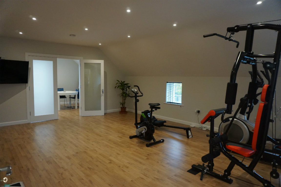 attic conversion office and gym